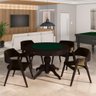 Conjunto Mesa de Jogos Carteado Bellagio Tampo Reversível e 4 Cadeiras Madeira Poker Base Estrela Ve - 1