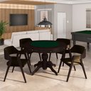 Ver imagem 1 de Conjunto Mesa de Jogos Carteado Bellagio Tampo Reversível e 4 Cadeiras Madeira Poker Base Estrela Ve