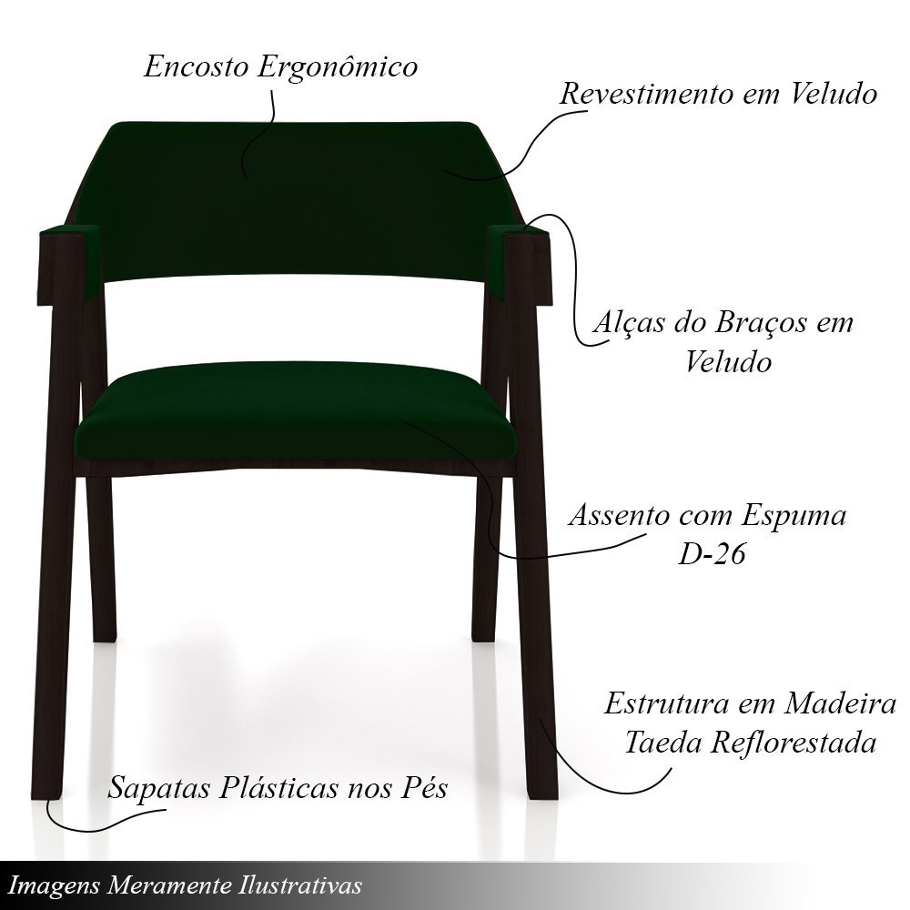 Conjunto Mesa de Jogos Carteado Bellagio Tampo Reversível e 4 Cadeiras Madeira Poker Base Estrela Ve - 5