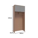 Ver imagem 4 de Guarda Roupa Modulado Ponte 2 Portas 2450x1000mm Setiba Plus Rimo Carvalho/fendi