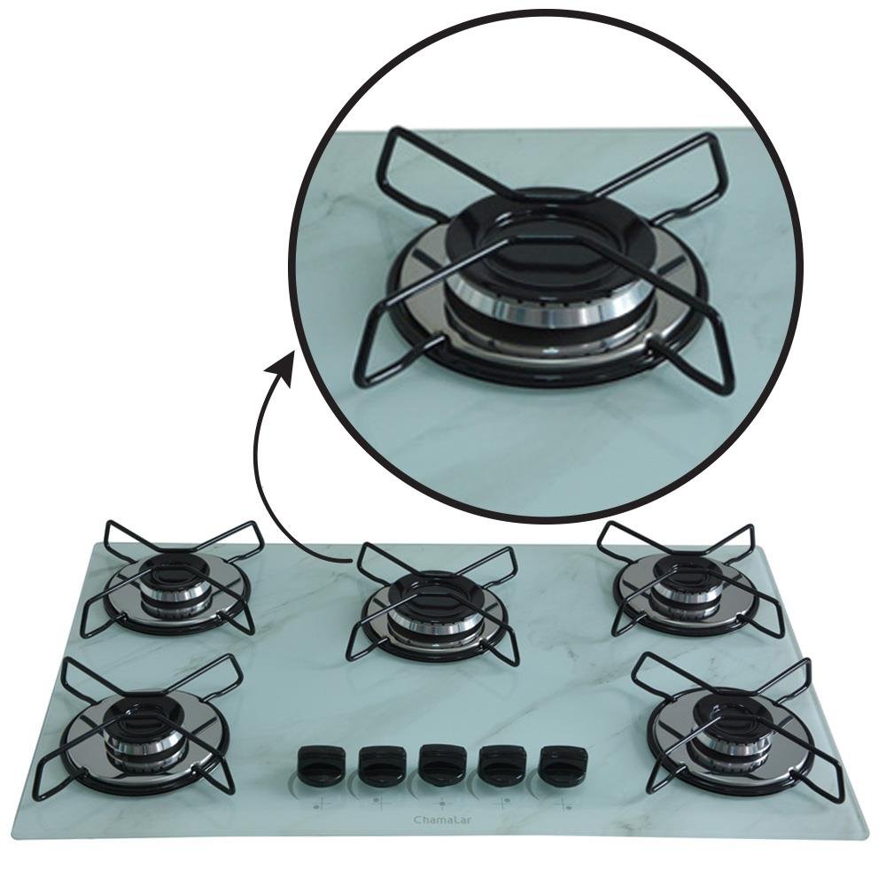 Cooktop Gás 5 Bocas Ultra Chama 127/220 Branco - 3