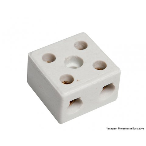 Conector Porcelana 16mm 2 Polos 04.13 C/12pçs
