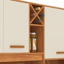 Ver imagem 6 de Cozinha Compacta 7 Portas 3 Gavetas com Nicho para Microondas e Garrafeiro Modena Yescasa Cinamomo/Off White Bege