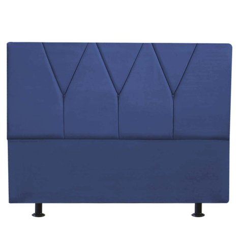 Cabeceira Estofada King 195CM Jade Suede Azul Marinho - D A DECOR D&A Decor
