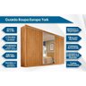 Guarda Roupa Casal York C-6 Gavetas e 3 Portas de Correr Ripada Peroba - Europa - 3