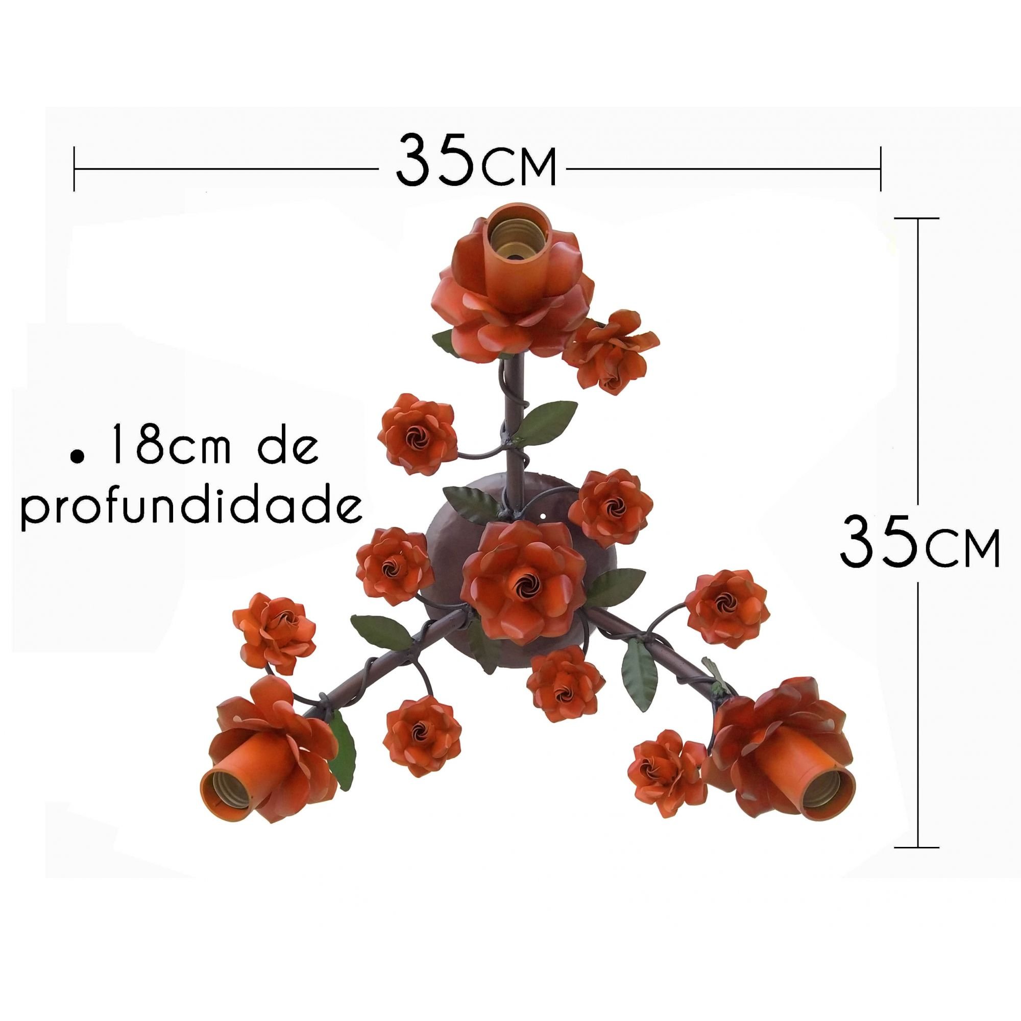 Arandela Artesanal Rustico Decorativo Com Flores Libertas Rosas Artesanato Branco - 2