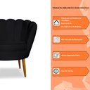Ver imagem 7 de Kit 2 Poltronas Decorativa Sala de Estar Pétala Veludo Preto - Montanaris Decor MD MONTANARIS DECOR
