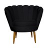 Kit 2 Poltronas Decorativa Sala de Estar Pétala Veludo Preto - Montanaris Decor MD MONTANARIS DECOR - 2