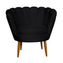 Ver imagem 3 de Kit 2 Poltronas Decorativa Sala de Estar Pétala Veludo Preto - Montanaris Decor MD MONTANARIS DECOR