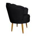 Ver imagem 4 de Kit 2 Poltronas Decorativa Sala de Estar Pétala Veludo Preto - Montanaris Decor MD MONTANARIS DECOR