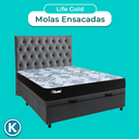 Ver imagem 4 de Kit Cama Box Bau + Cabeceira + Colchão Casal Molas Ensacadas - Life Gold - Paropas