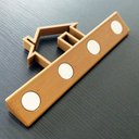 Ver imagem 2 de Porta Chaves Magnético Casinha - 4 ímãs - Toque 3D: Bronze