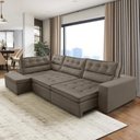 Ver imagem 4 de Sofá de Canto Retrátil e Reclinável com Molas 3,00x2,00 Esquerdo Marília Suede Cappuccino Rover