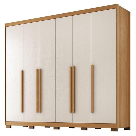 Guarda Roupa Casal Platinium 6 Portas 6 Gavetas Cinamomo Areia Fosco - Zanzini