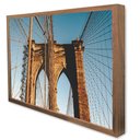 Ver imagem 4 de Quadro Decorativo Cidade Nova York Brooklyn Bridge - Linhas Convergentes em Moldura Caixa Tacolado M