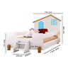 Cama Infantil Casinha Branco Mel e Azul com Colchão - 2