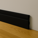 Ver imagem 1 de Kit 20 Barras Rodapé Poliestireno 7cm Frisado Preto 2m Rm Decor