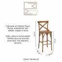 Ver imagem 3 de Banqueta Alta X Espanha Bar Barzinho Churrasqueira - Imbuia