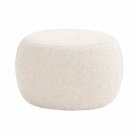Puff Boreal 70cm Bouclé Off White - Sallar Home