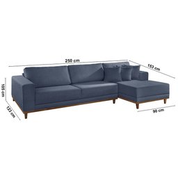 Sofá Cronos Linho 4 Lugares Chaise Lado Direito Meu Sofá Online - 3