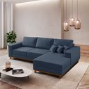 Ver imagem 1 de Sofá Fixo com Chaise 2,5m Cronos Linho com Molas Lado Direito Meu Sofá Online