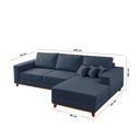 Ver imagem 7 de Sofá Fixo com Chaise 2,5m Cronos Linho com Molas Lado Direito Meu Sofá Online