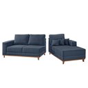 Ver imagem 6 de Sofá Fixo com Chaise 2,5m Cronos Linho com Molas Lado Direito Meu Sofá Online
