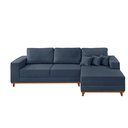 Ver imagem 2 de Sofá Fixo com Chaise 2,5m Cronos Linho com Molas Lado Direito Meu Sofá Online