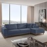 Sofá Fixo com Chaise 2,5m Cronos Linho com Molas Lado Direito Meu Sofá Online - 1