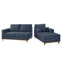 Ver imagem 6 de Sofá Fixo com Chaise 2,5m Cronos Linho com Molas Lado Direito Meu Sofá Online