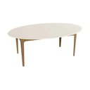 Ver imagem 1 de Mesa Jantar Mira Madeira Maciça c/ Tampo Madeirado c/ Vidro 180x105cm Carvalho/Off White Kappesberg