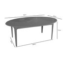 Ver imagem 2 de Mesa Jantar Mira Madeira Maciça c/ Tampo Madeirado c/ Vidro 180x105cm Carvalho/Off White Kappesberg