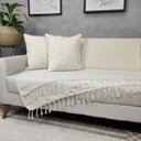 Ver imagem 2 de Kit 2 Capas de Almofada Decorativa Linho 42x42 + Manta Sofá