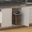 Ver imagem 5 de Lixeira com Corrediças Telescópicas Deslizantes Preto Dupla 15L para Cozinha Dimec