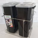 Ver imagem 2 de Lixeira com Corrediças Telescópicas Deslizantes Preto Dupla 15L para Cozinha Dimec