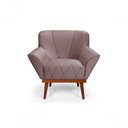 Ver imagem 5 de Cadeira Poltrona Yasmin Veludo Decorativa Império Estofados Rosê
