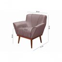 Ver imagem 2 de Cadeira Poltrona Yasmin Veludo Decorativa Império Estofados Rosê