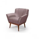 Ver imagem 1 de Cadeira Poltrona Yasmin Veludo Decorativa Império Estofados Rosê