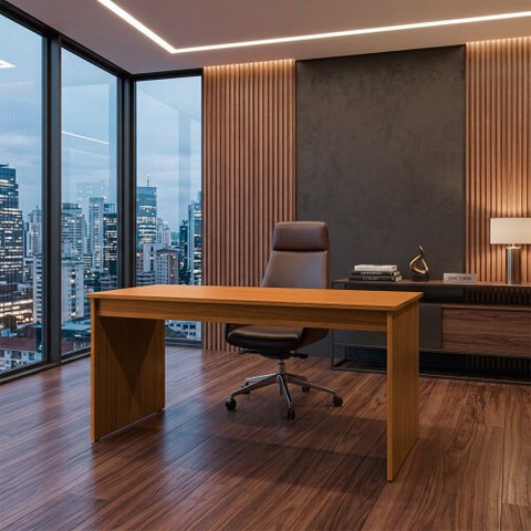 Escrivaninha Veneza 140cm Madeira Maciça Mesa Escritório Quarto Home Office Moderna Freijó