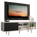 Ver imagem 2 de Rack Madesa Dubai com Pés e Painel para Tv até 58 Polegadas Branco/preto 7377 Cor:branco/preto/preto