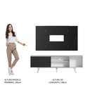 Ver imagem 6 de Rack Madesa Dubai com Pés e Painel para Tv até 58 Polegadas Branco/preto 7377 Cor:branco/preto/preto