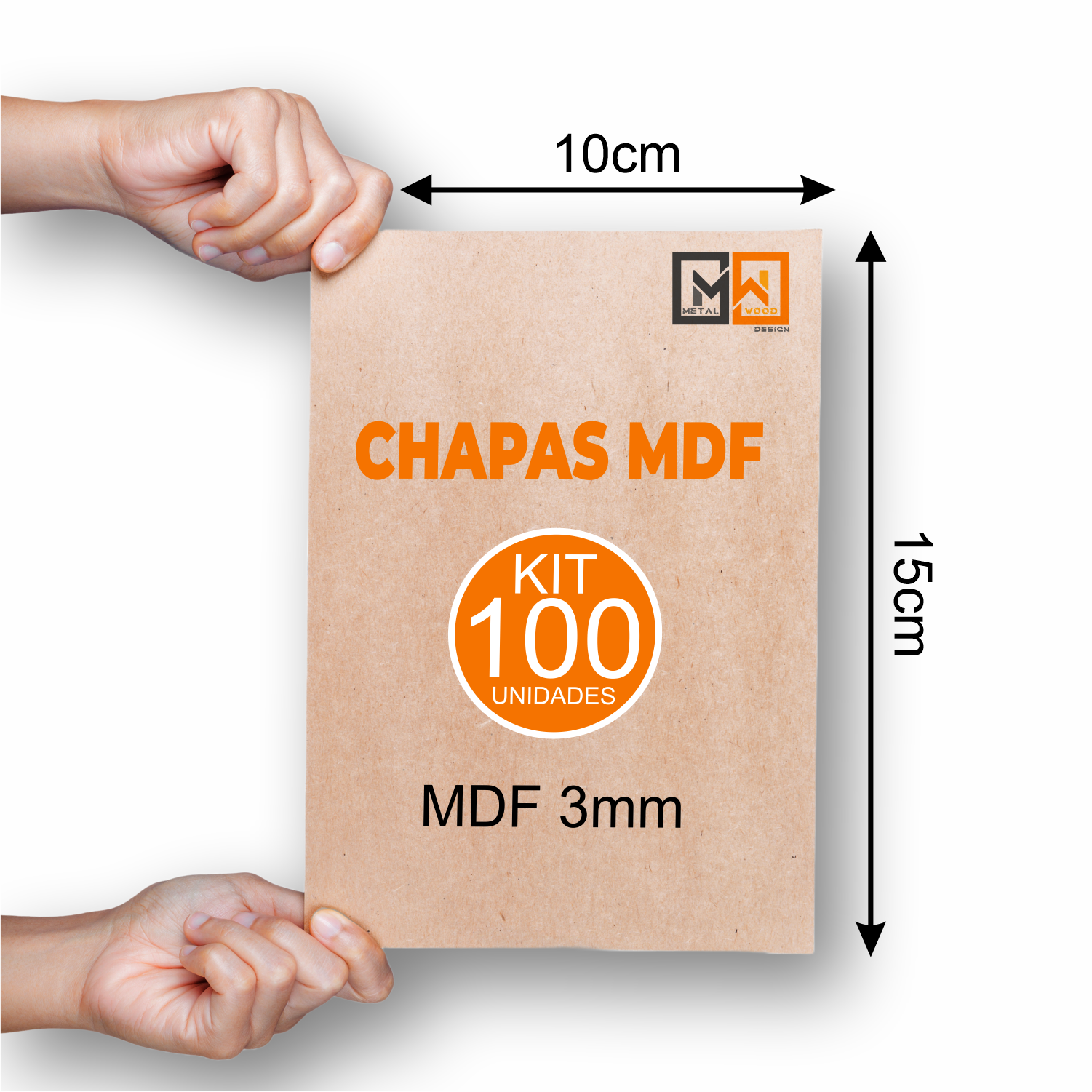Chapa Mdf Cru 10x15 Kit 100 3mm Placas Artesanato Decoração - 3
