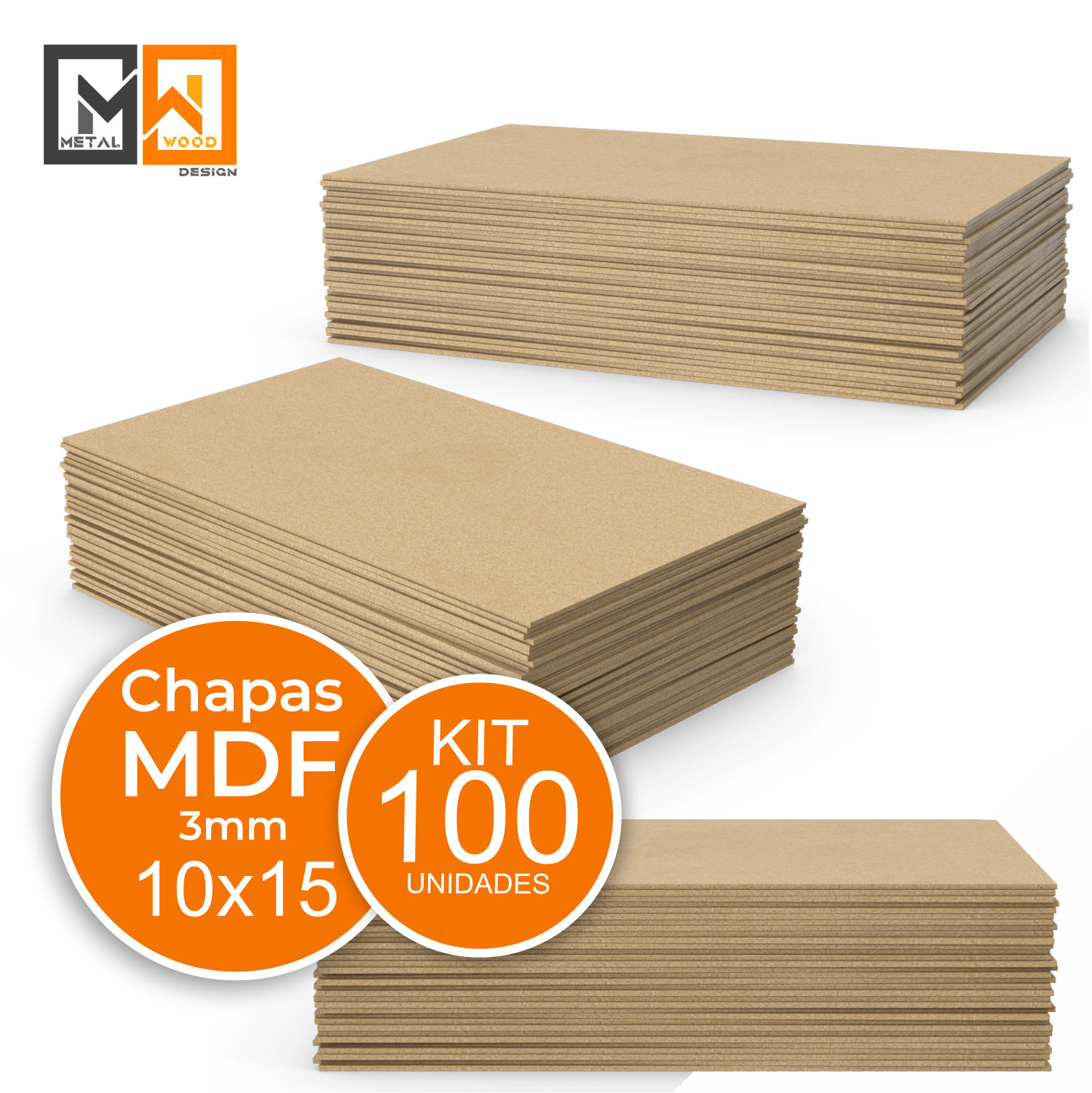 Chapa Mdf Cru 10x15 Kit 100 3mm Placas Artesanato Decoração - 4