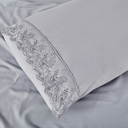 Ver imagem 2 de Jogo de Lençol Queen Bordado 4 Peças 1,58 X 1,98 X 38 Cm - Cinza