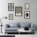 Ver imagem 2 de Composição 5 Quadros Bauhaus Preto e Branco:madeira Branca