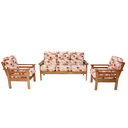 Ver imagem 1 de CONJUNTO DE SOFÁ 3 LUGARES E POLTRONAS EM MADEIRA