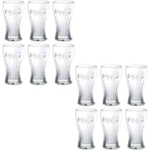 Jogo de Copos Contour Coca Cola Cristal 300 Ml - 12 Unid