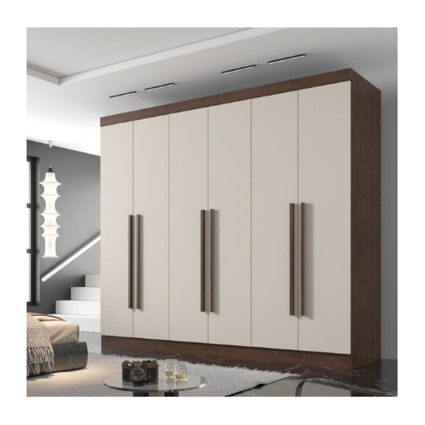 Guarda Roupa Casal 6 Portas 6 Gavetas Olimpia - Móveis Valverde - New Canion/off White