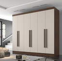 Ver imagem 1 de Guarda Roupa Casal 6 Portas 6 Gavetas Olimpia - Móveis Valverde - New Canion/off White