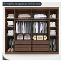 Ver imagem 2 de Guarda Roupa Casal 6 Portas 6 Gavetas Olimpia - Móveis Valverde - New Canion/off White